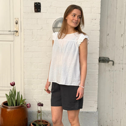 Stockholm Top - Hør - Bright White