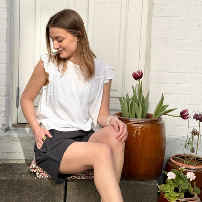 Stockholm Top - Hør - Bright White