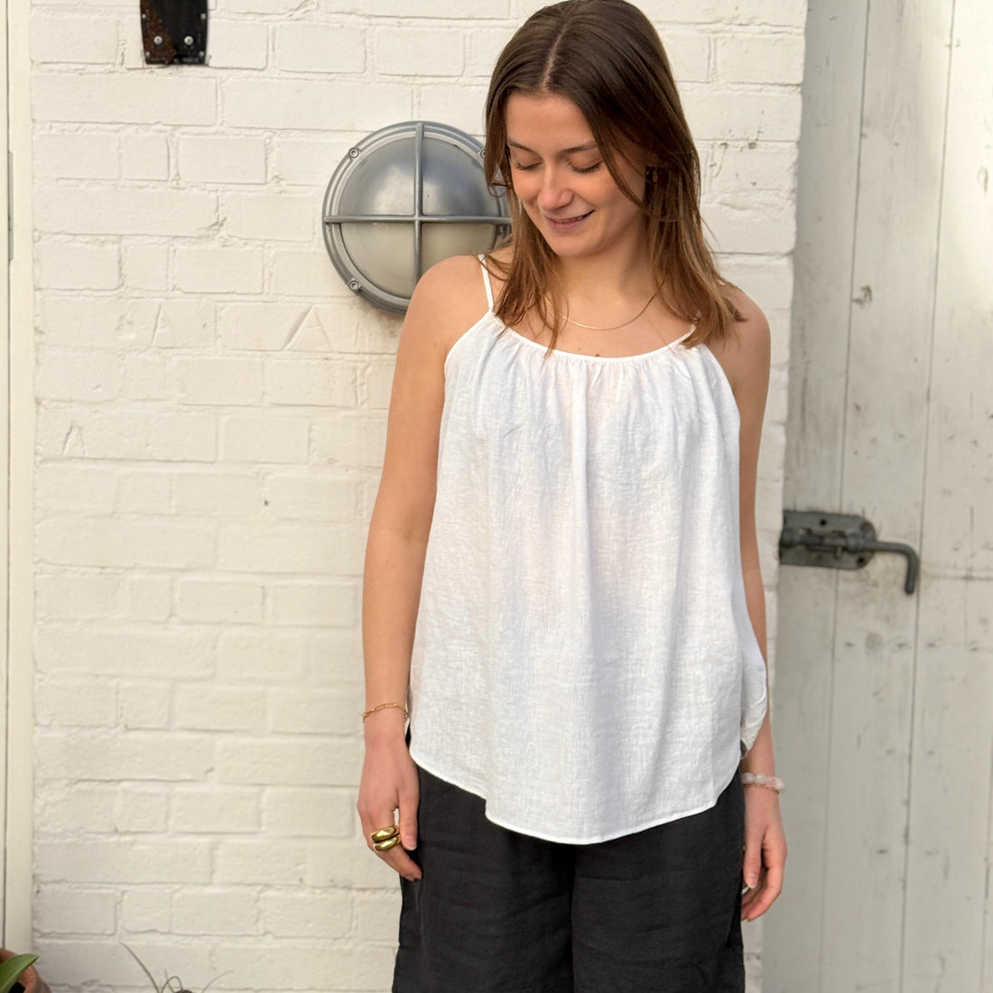 Vancouver Top - Hør - Bright White