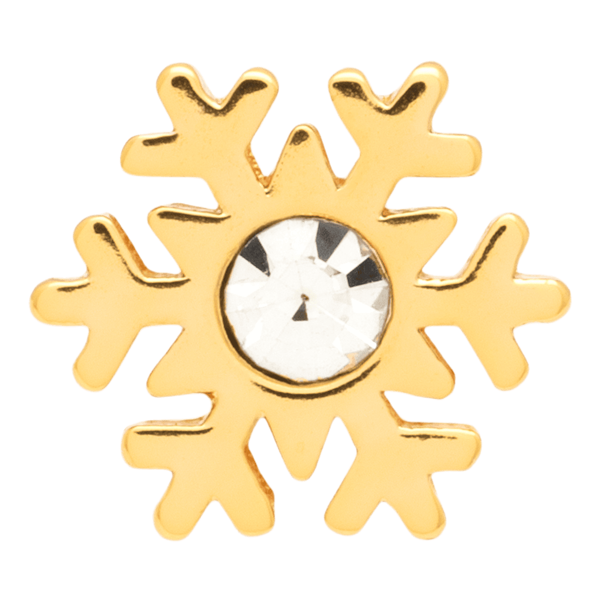 Snefnug flake ørering i guld