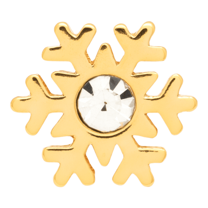 Snefnug flake ørering i guld