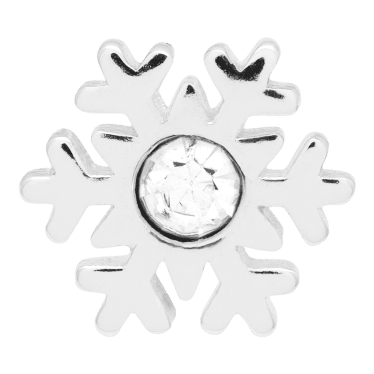 snefnug ørestik fra lulu cph i sølv med en krystal i midten