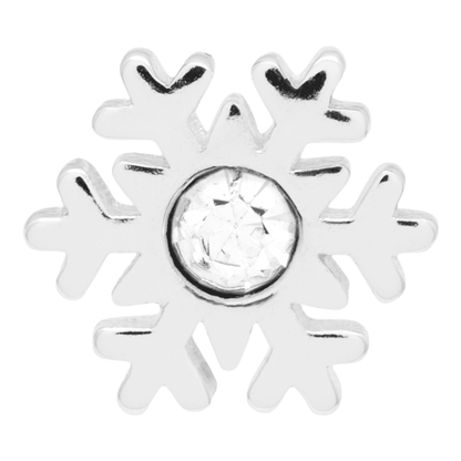 snefnug ørestik fra lulu cph i sølv med en krystal i midten