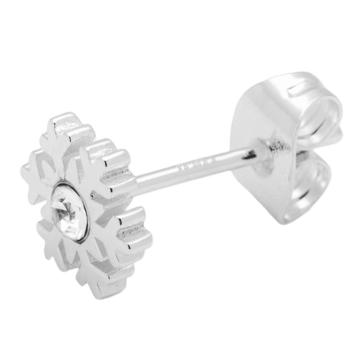 Sølv ørestik formet som en snefnug - perfekt til vinter og jul