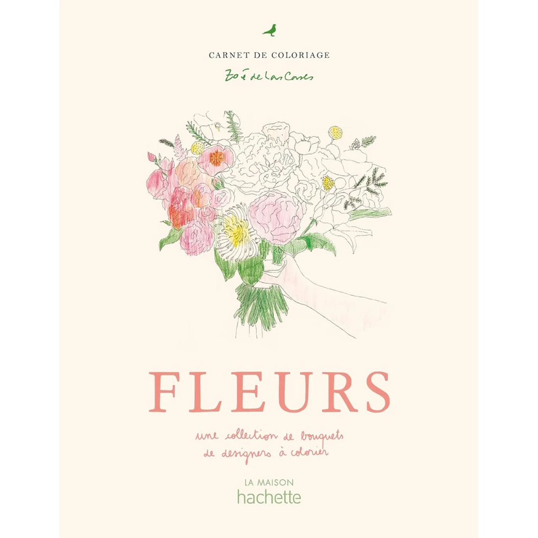 Fleurs Coloriages malebog af Zoé de Las Cases med blomsterillustrationer