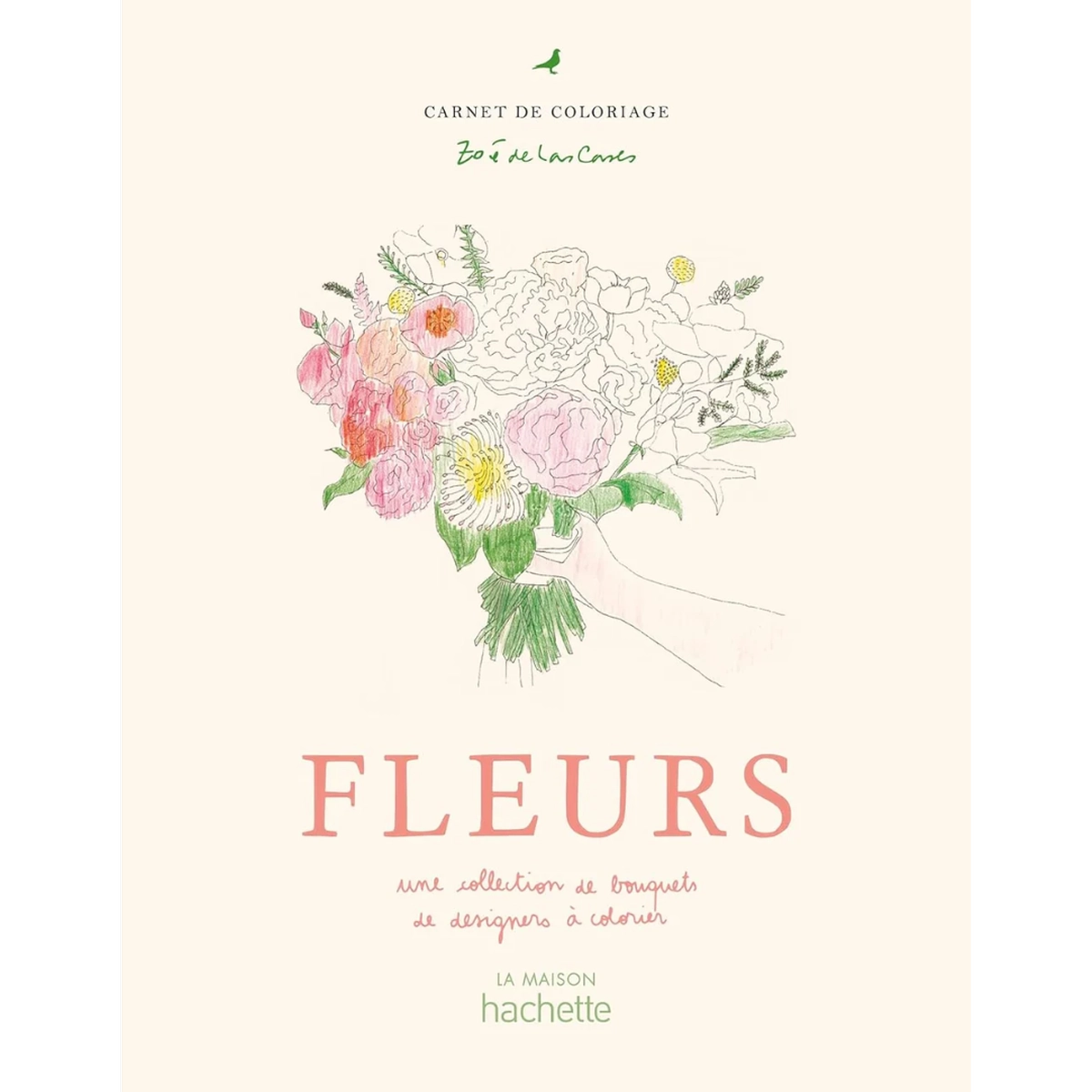 Fleurs Coloriages malebog af Zoé de Las Cases med blomsterillustrationer