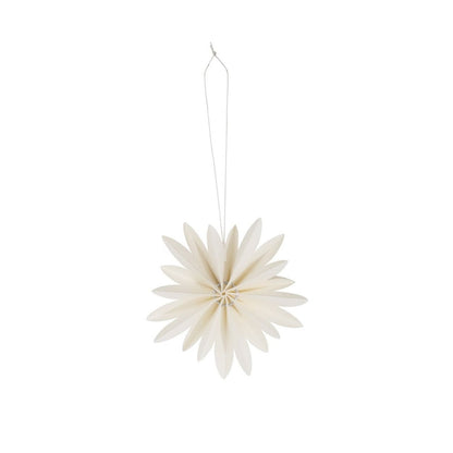 Hvid papirsornament formet som en blomst