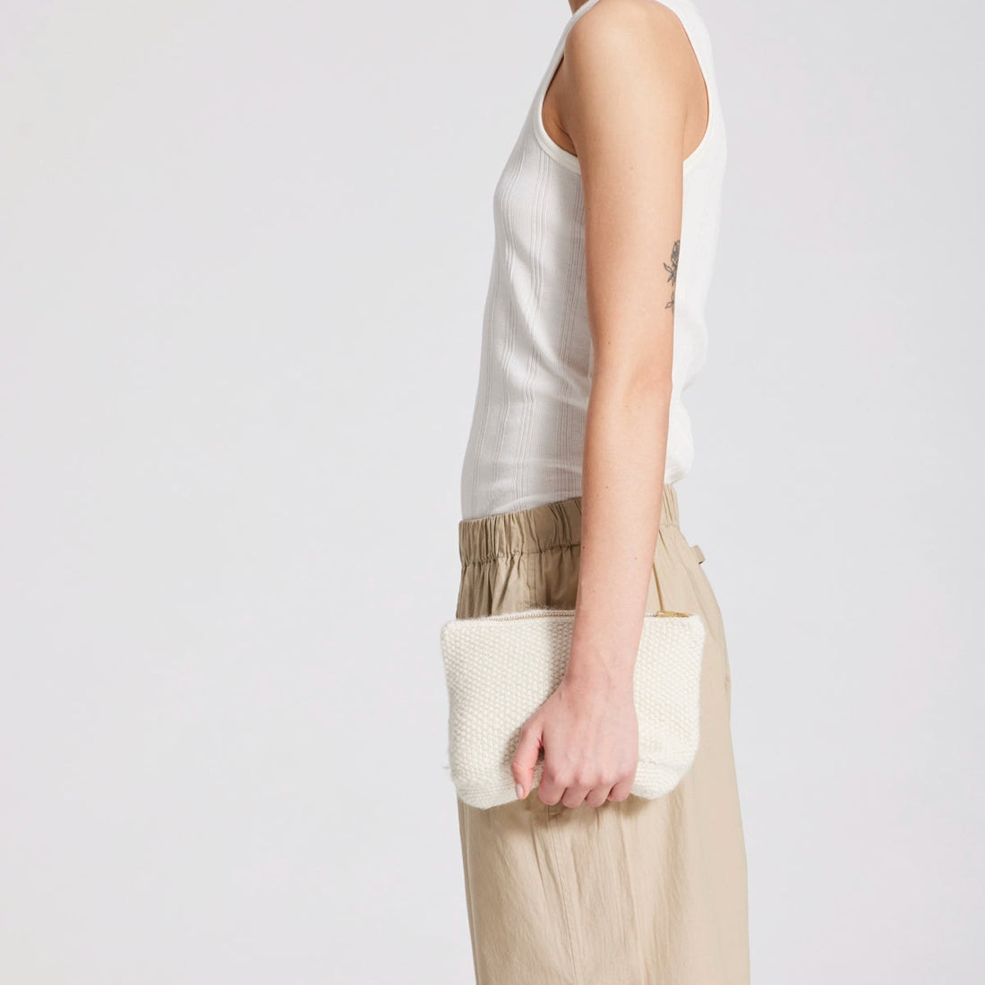 Stine Clutch - Alpakauld - Off White
