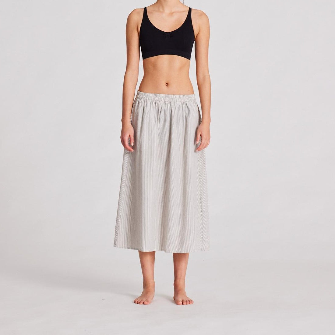 Petra Nederdel - Øko Bomuld - Mulch White Stripe