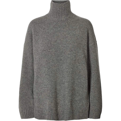 Økologisk lambswool strik med sænkede skuldre