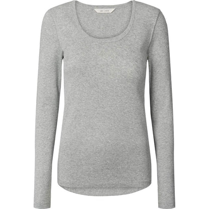 Ivy Bluse - 100% Øko Bomuld - Light Grey Melange