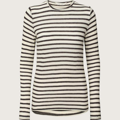 Thyra Bluse - Viskose/Uld - Reverse Dark Grey Stripe