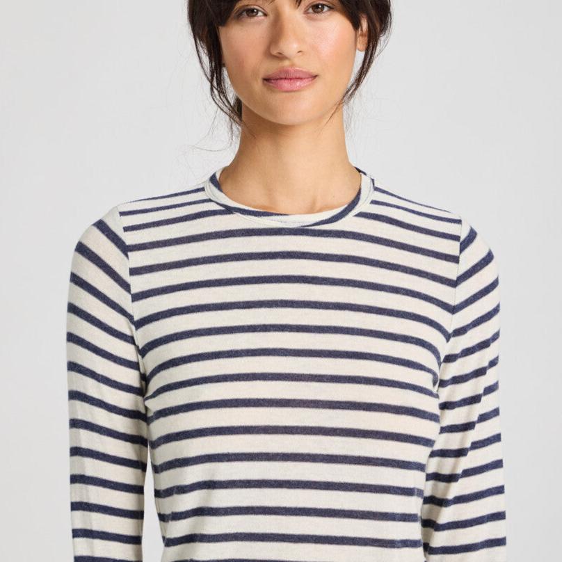 Thyra Bluse - Viskose/Uld - Reverse Denim Stripe