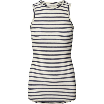 Alberte Top, Viskose/Uld - Reverse Denim Stripe