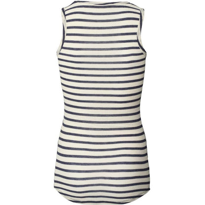 Alberte Top, Viskose/Uld - Reverse Denim Stripe