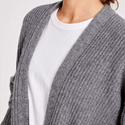 Mette Cardigan - 100% Lambswool - Grafiti Grey Melange