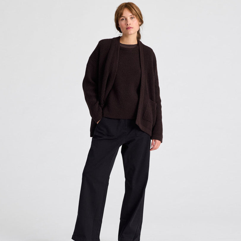 Mette Cardigan - 100% Lambswool - Mulch
