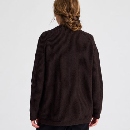 Mette Cardigan - 100% Lambswool - Mulch