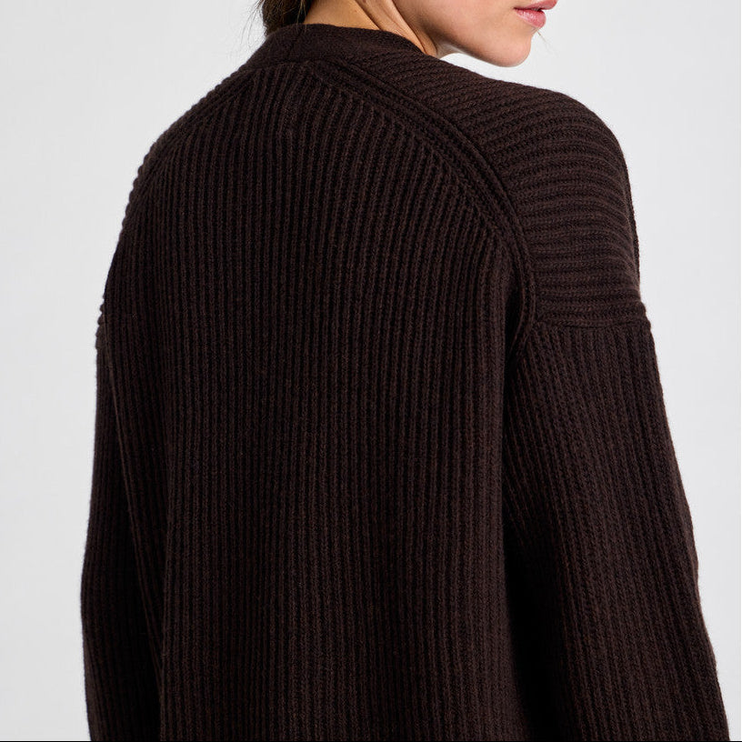 Mette Cardigan - 100% Lambswool - Mulch