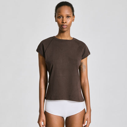 Malou kortærmet t-shirt i brun fra Gai+Lisva