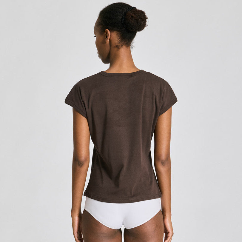 Kortærmet gai+Lisva t-shirt i brun