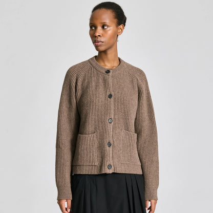 GAI+LISVA Augusta cardigan i brun Mole Melangé