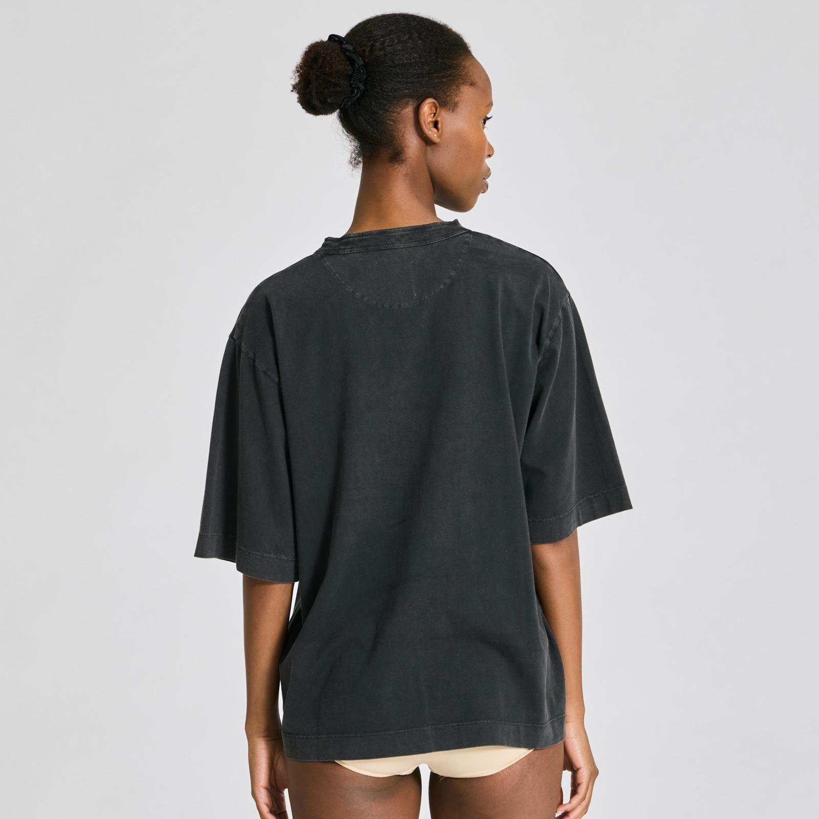 Maya T-shirt - 100% Øko Bomuld - Dark Grey Acid Wash