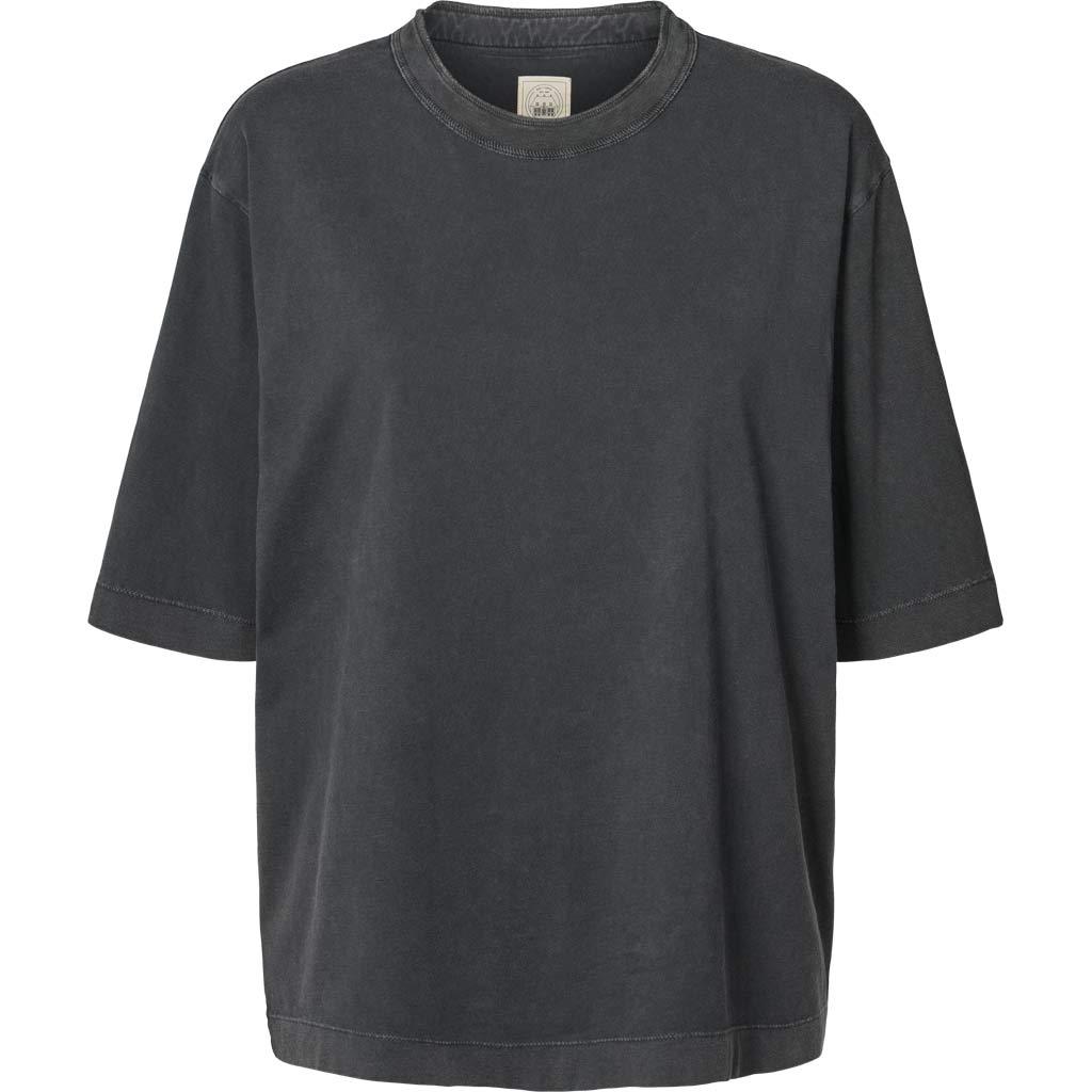 Maya T-shirt - 100% Øko Bomuld - Dark Grey Acid Wash