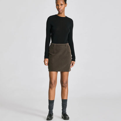 GAI+LISVA Natacha fløjlsnederdel i Black Olive