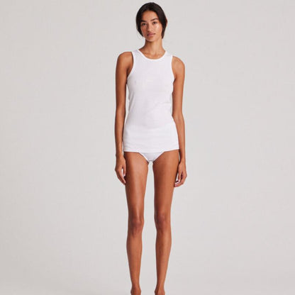 Alberte 1x1 Rib Top - Øko Bomuld - White
