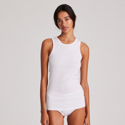 Alberte 1x1 Rib Top - Øko Bomuld - White