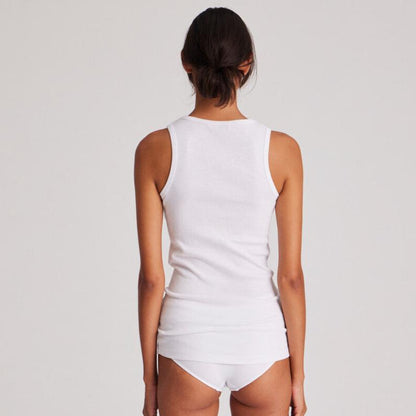 Alberte 1x1 Rib Top - Øko Bomuld - White