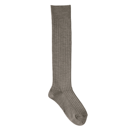 Høje Strømper - Merino Wool Ribbed - Beige (HK0116)