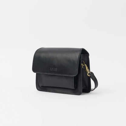 Sort lædertaske O My Bag Harper Mini med justerbar rem