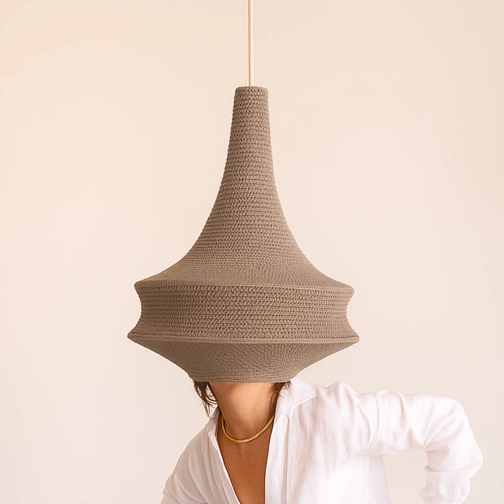 Large Joosh Hæklet Loftslampe - Moroccan Clay