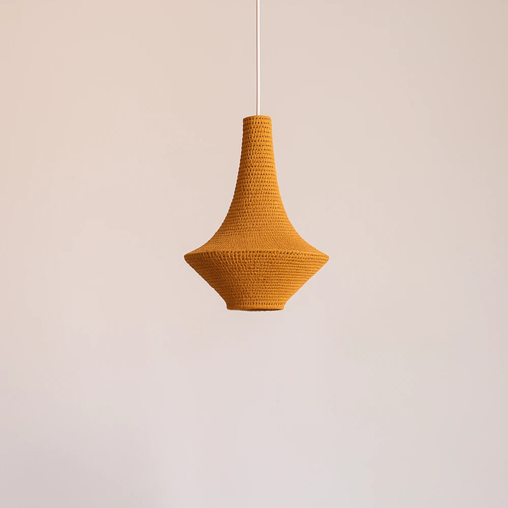 Small Wahad Hæklet Loftslampe - Mustard