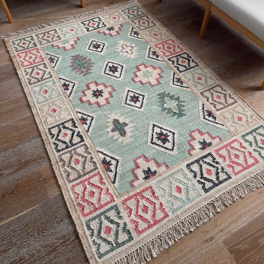 Jou Kelim Gulvtæppe - Jute/Bomuld - Modern