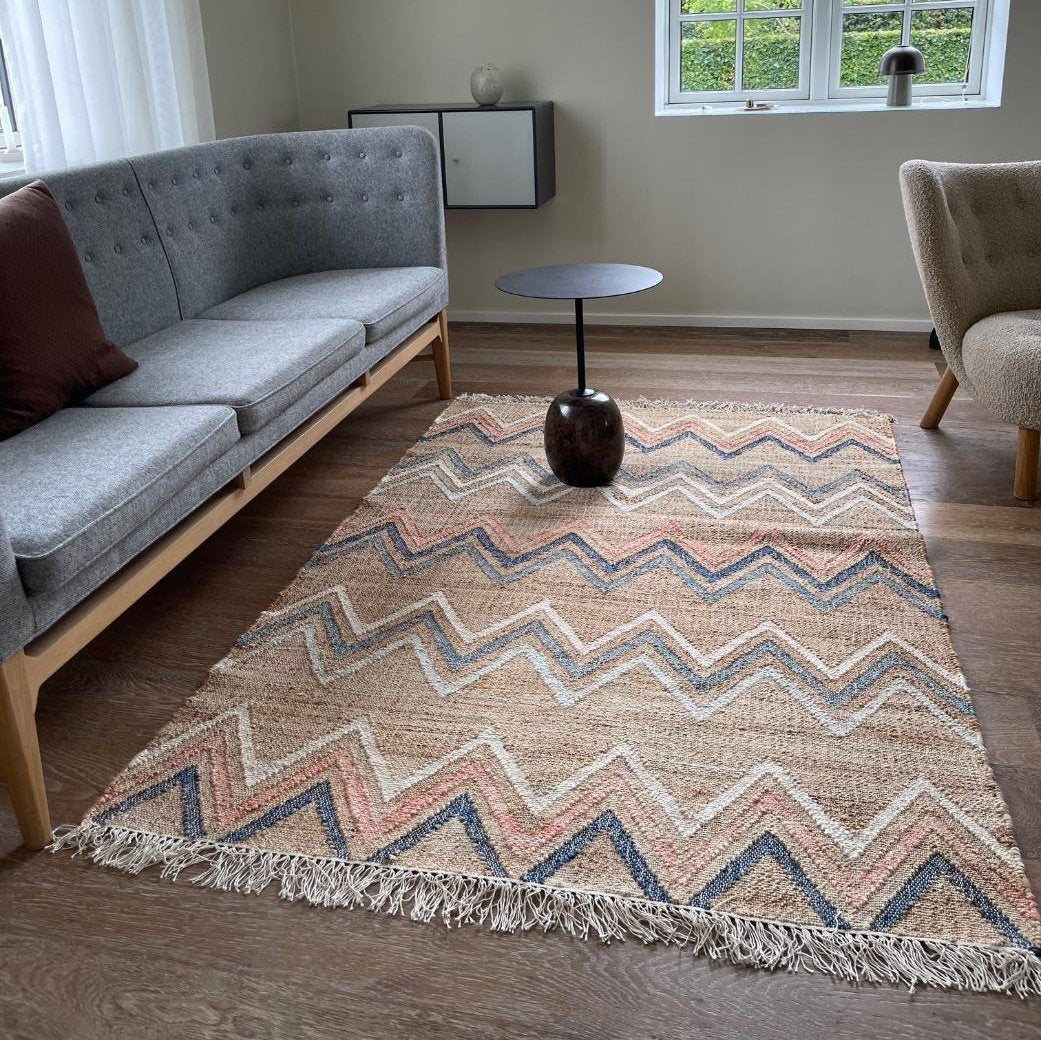 Jou Hemlet Gulvtæppe - Jute/Bomuld - ZigZag