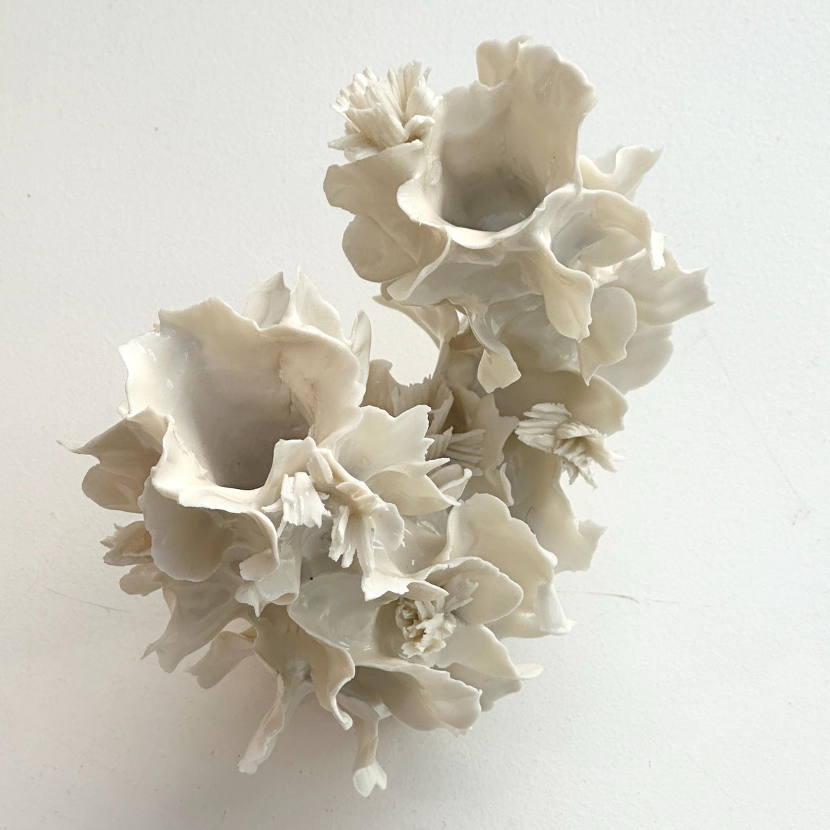 Twin Lysestage Dobbeltstage - Isblomst