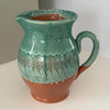 Rumænsk Keramik Kande #4. Den er grøn glasseret med en brun glassering indeni 