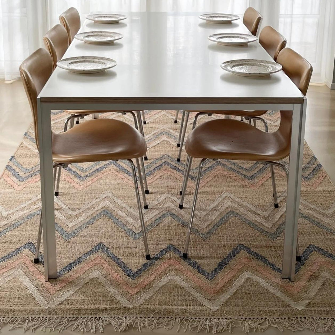 Jou Hemlet Gulvtæppe - Jute/Bomuld - ZigZag