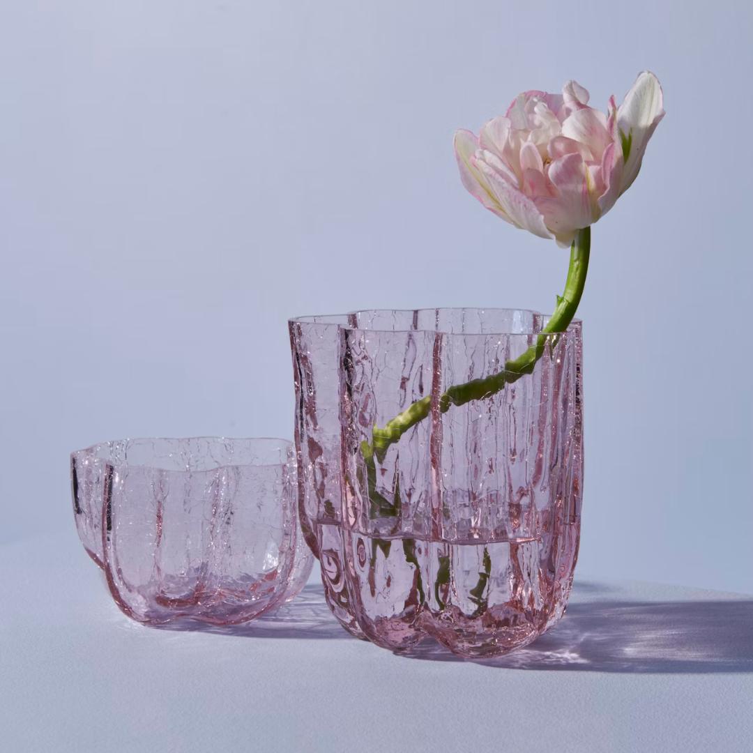 Crackle Vase - 121 mm - Pink