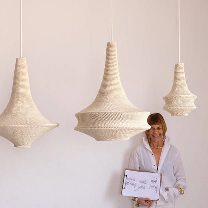 Large Joosh - Hæklet Loftslampe - Beige