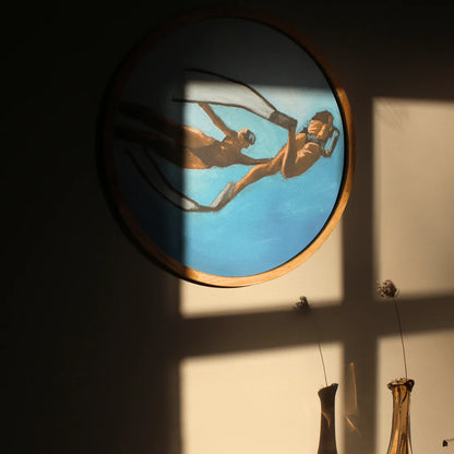 Rund Kunsttryk m. Ramme - Deep Dive