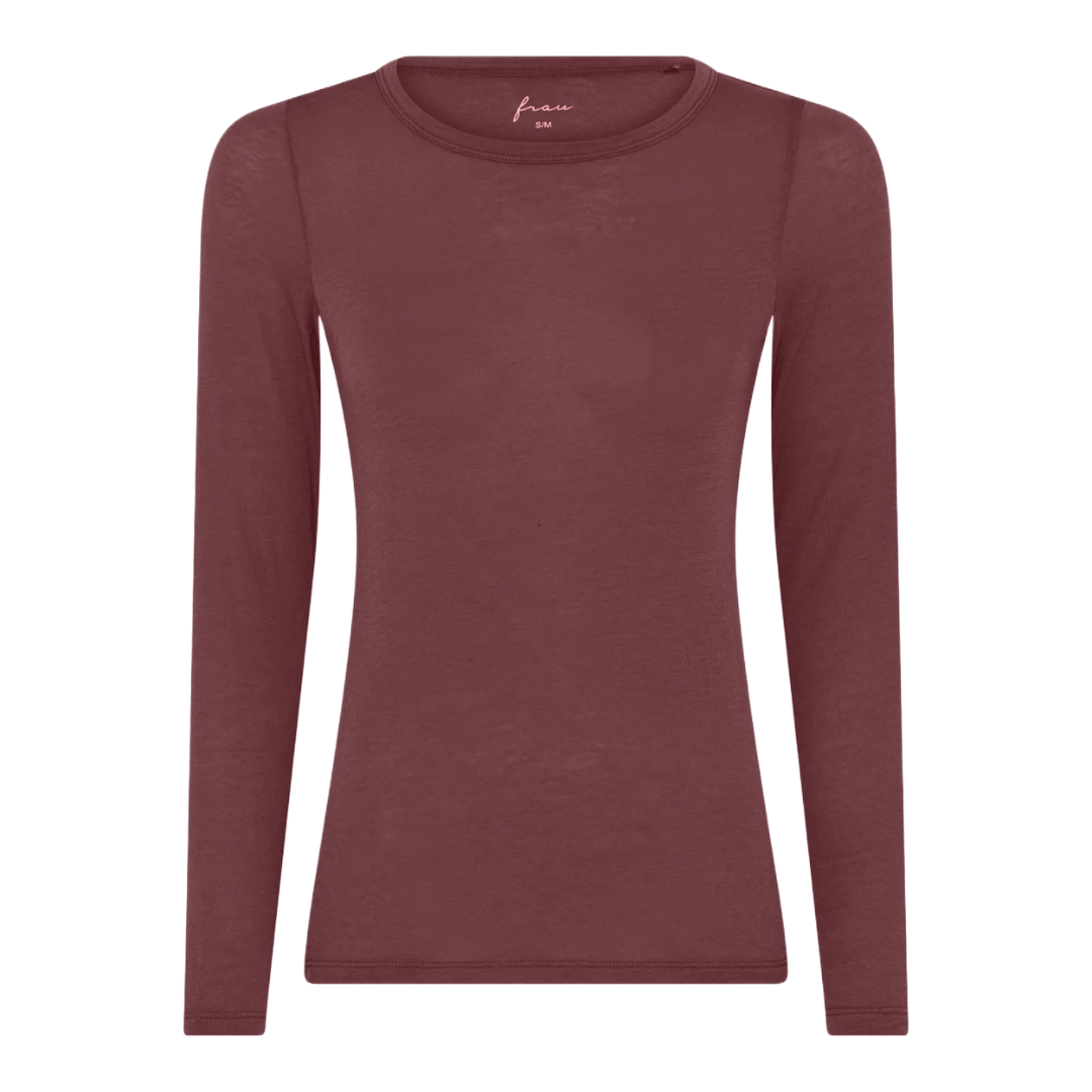 Lucca Bluse- Modal/Cashmere - Red Mahogany