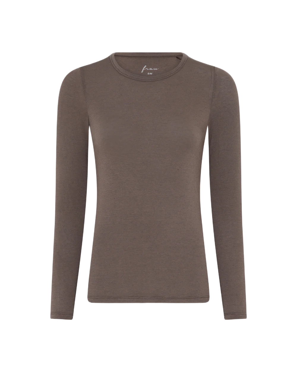 Langærmet top fra Frau i farven Coffee Qurtz. Toppen er i cashmere