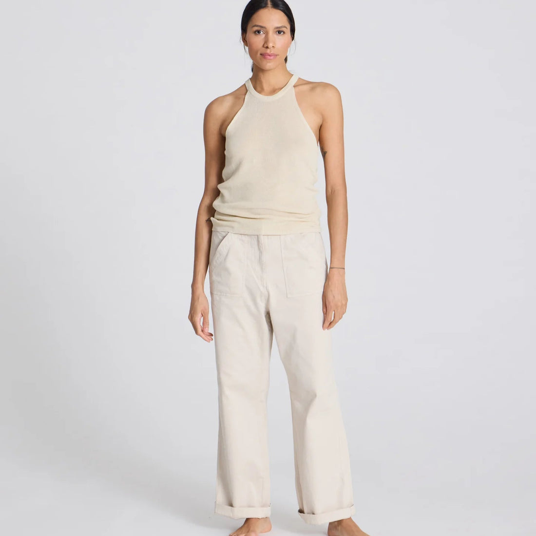 Lulu Knit Top - Øko Bomuld - Ecru