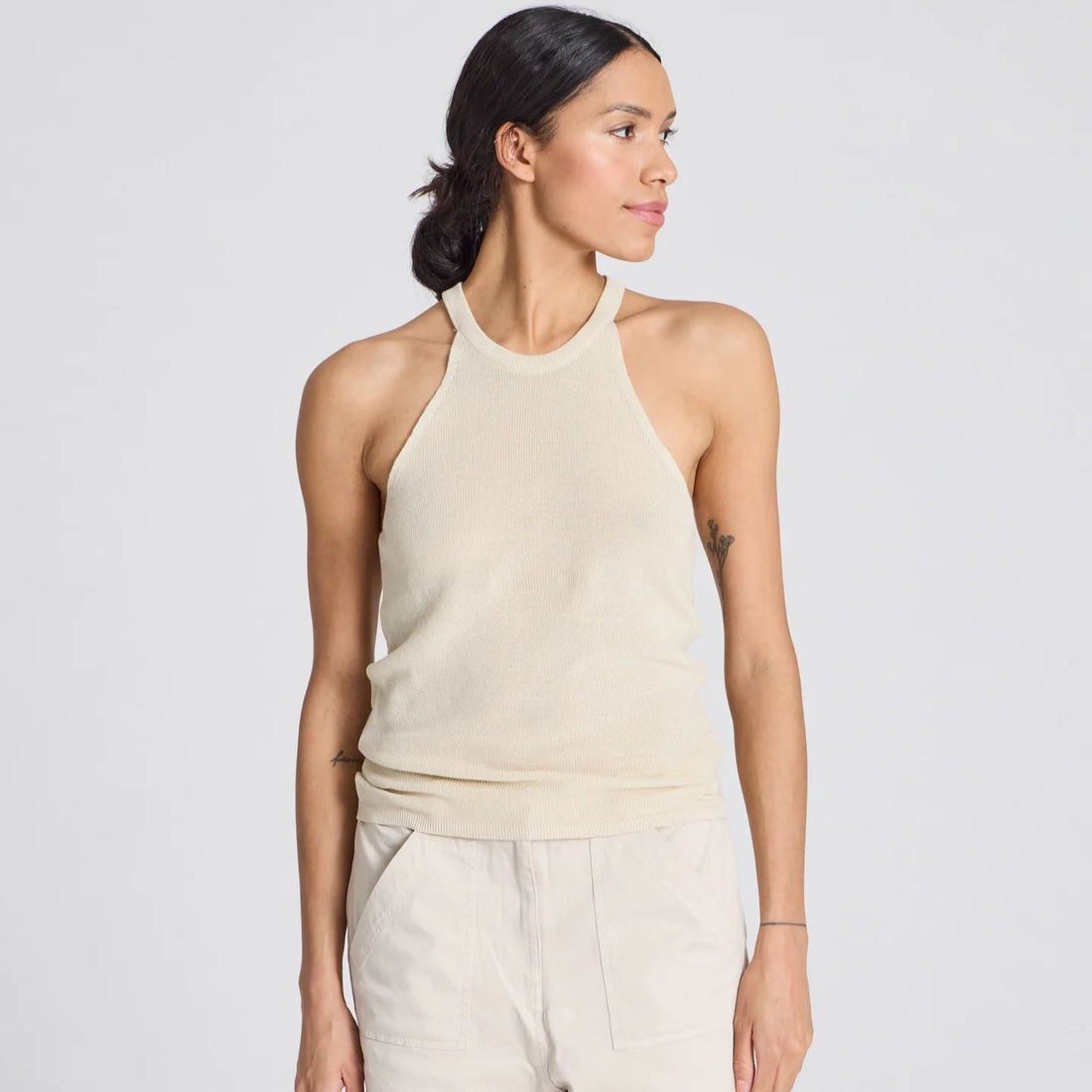 Lulu Knit Top - Øko Bomuld - Ecru