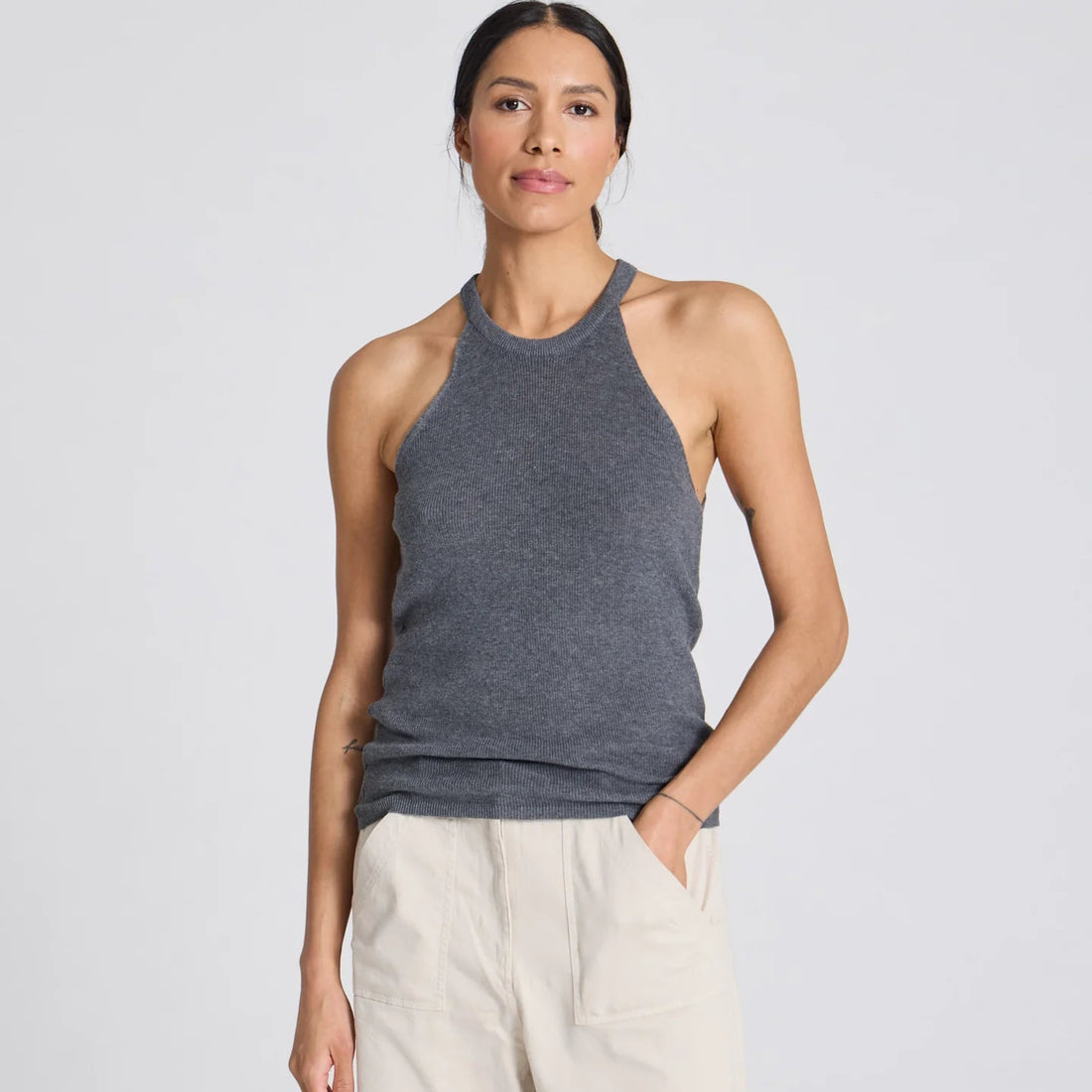Lulu Knit Top - Øko Bomuld - Dark Grey