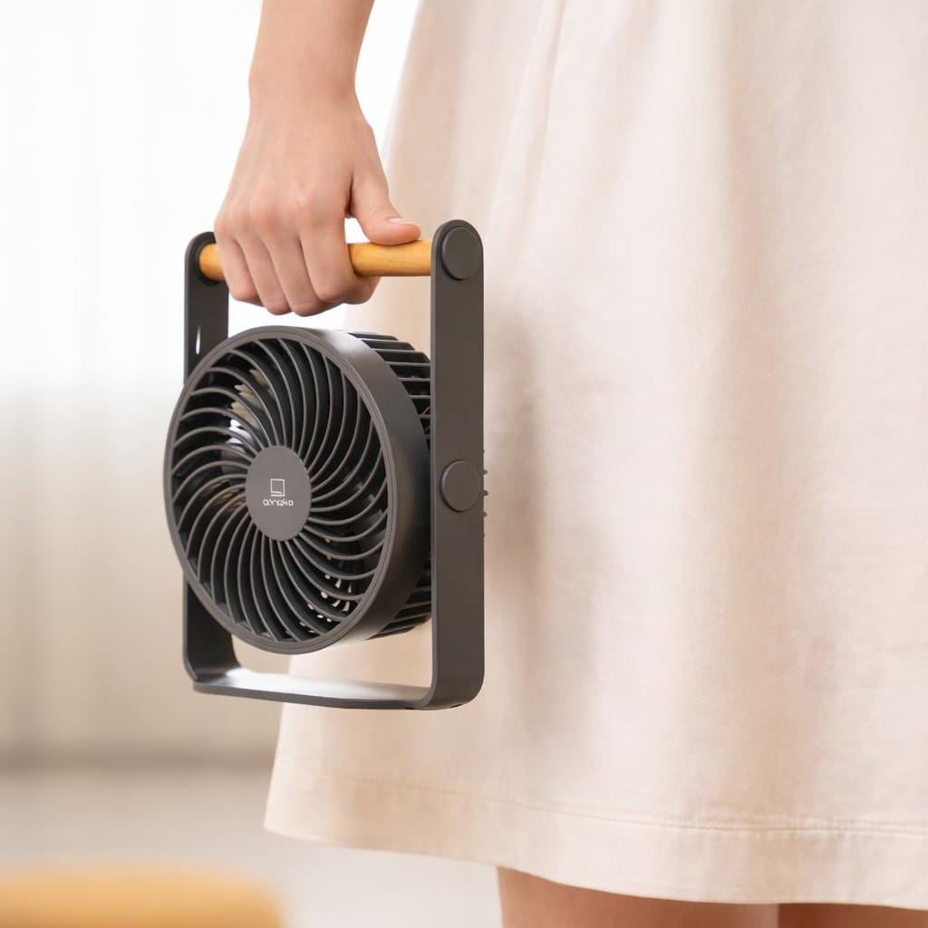 Lyra - Genopladelig Ventilator - Space Grey